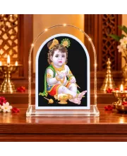 Baby Krishna L Shape Acrylic Showpiece 3 X 3.5 Inch For Home, Office And Car (F175883)
