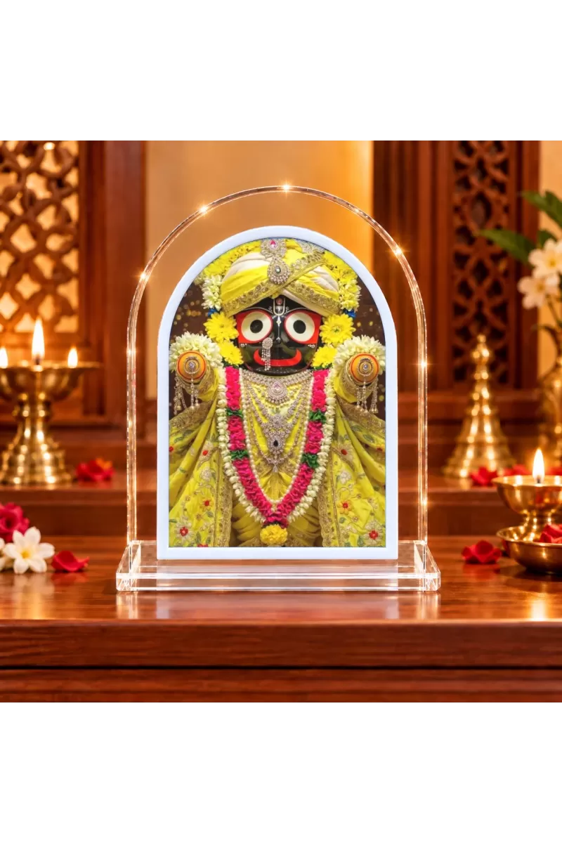 Lord Jagannath L Shape Acrylic Showpiece 3 X 3.5 Inch For Home, Office And Car (F175884)