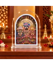 Jagannath Balabhadra Subhadra L Shape Acrylic Showpiece 3 X 3.5 Inch For Home, Office And Car (F175886)