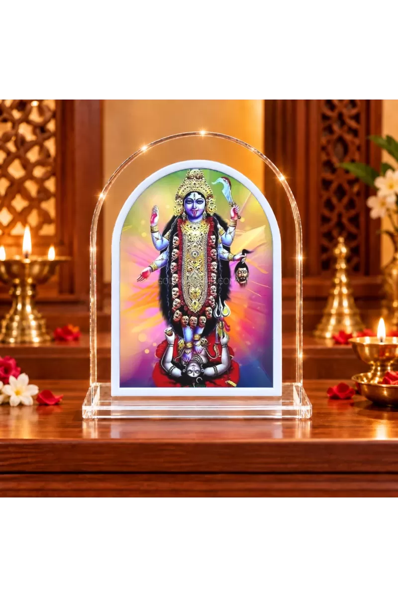 Kali Maa L Shape Acrylic Showpiece 3 X 3.5 Inch For Home, Office And Car (F175889)