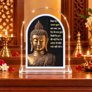 Buddha L Shape Acrylic Showpiece 3 X 3.5 Inch For Home, Office And Car (F175890)