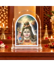 Lord Shiva L Shape Acrylic Showpiece 3 X 3.5 Inch For Home, Office And Car (F175893)