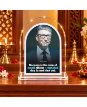 Bill Gates L Shape Acrylic Showpiece 3 X 3.5 Inch For Home, Office And Car (F175896)