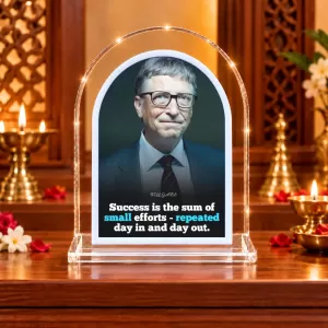 Bill Gates L Shape Acrylic Showpiece 3 X 3.5 Inch For Home, Office And Car (F175896)
