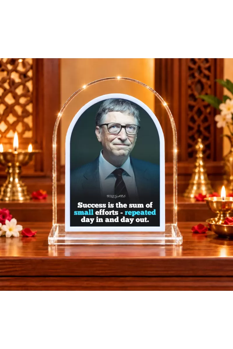 Bill Gates L Shape Acrylic Showpiece 3 X 3.5 Inch For Home, Office And Car (F175896)