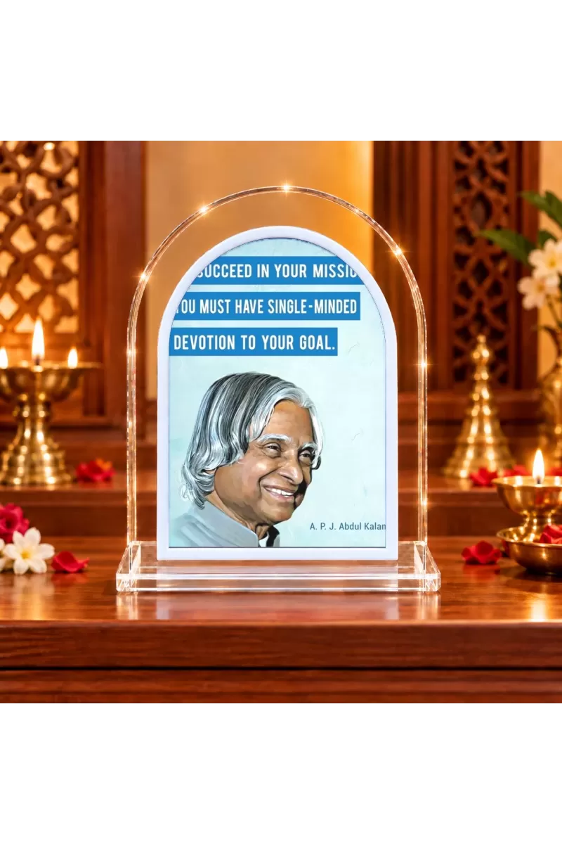 A P J Abdul Kalam L Shape Acrylic Showpiece 3 X 3.5 Inch For Home, Office And Car (F175897)