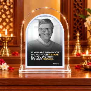 Bill Gates L Shape Acrylic Showpiece 3 X 3.5 Inch For Home, Office And Car (F175898)