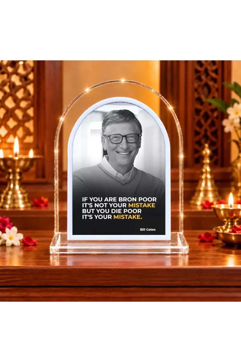Bill Gates L Shape Acrylic Showpiece 3 X 3.5 Inch For Home, Office And Car (F175898)