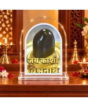 Kashi Vishwanath Shivling L Shape Acrylic Showpiece 3 X 3.5 Inch For Home, Office And Car (F175899)