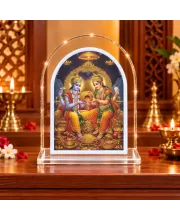 God Narayan And Lakshmi L Shape Acrylic Showpiece 3 X 3.5 Inch For Home, Office And Car (F175900)