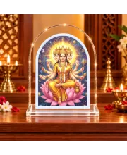 Gayatri Mata L Shape Acrylic Showpiece 3 X 3.5 Inch For Home, Office And Car (F175901)