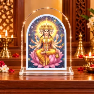Gayatri Mata L Shape Acrylic Showpiece 3 X 3.5 Inch For Home, Office And Car (F175901)