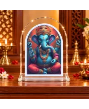 Lord Ganesha L Shape Acrylic Showpiece 3 X 3.5 Inch For Home, Office And Car (F175902)