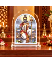 Durga Maa L Shape Acrylic Showpiece 3 X 3.5 Inch For Home, Office And Car (F175903)