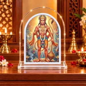 Hanuman L Shape Acrylic Showpiece 3 X 3.5 Inch For Home, Office And Car (F175904)