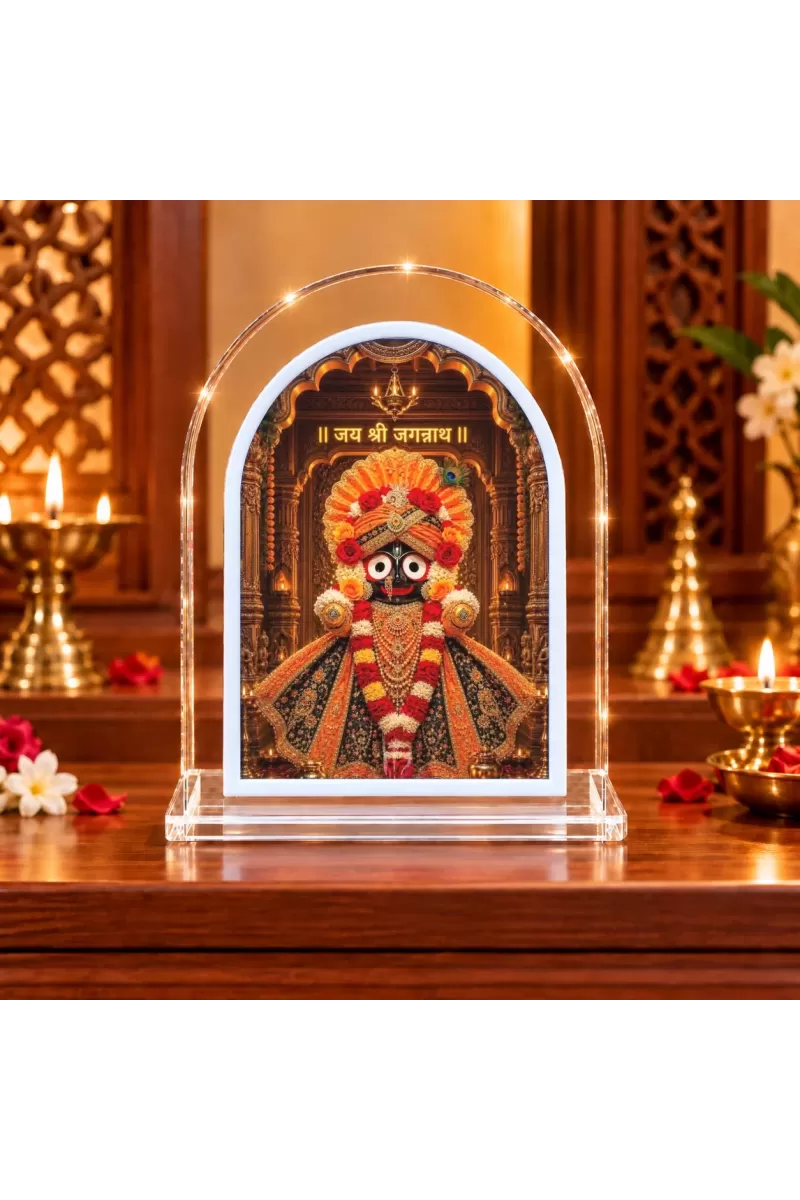 Lord Jagannath L Shape Acrylic Showpiece 3 X 3.5 Inch For Home, Office And Car (F175906)