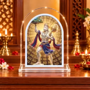 Hanuman L Shape Acrylic Showpiece 3 X 3.5 Inch For Home, Office And Car (F175907)