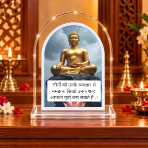 Buddha L Shape Acrylic Showpiece 3 X 3.5 Inch For Home, Office And Car (F175908)