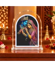 Radha Krishna L Shape Acrylic Showpiece 3 X 3.5 Inch For Home, Office And Car (F175911)