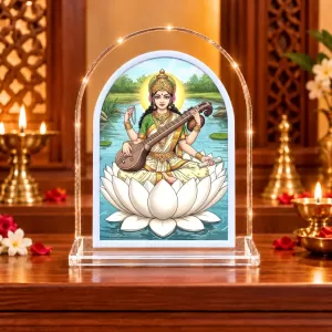 Goddess Saraswati L Shape Acrylic Showpiece 3 X 3.5 Inch For Home, Office And Car (F175912) Goddess Saraswati L Shape Acrylic Showpiece 3 X 3.5 Inch For Home, Office And Car (F175912)