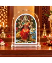 Durga Maa L Shape Acrylic Showpiece 3 X 3.5 Inch For Home, Office And Car (F175913)