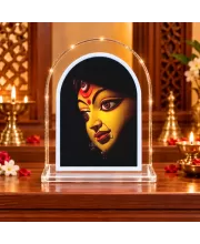 Durga Maa L Shape Acrylic Showpiece 3 X 3.5 Inch For Home, Office And Car (F175914)