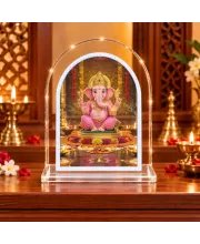 Lord Ganesha L Shape Acrylic Showpiece 3 X 3.5 Inch For Home, Office And Car (F175915)