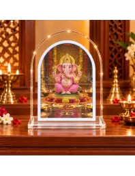 Lord Ganesha L Shape Acrylic Showpiece 3 X 3.5 Inch For Home, Office And Car (F175915)