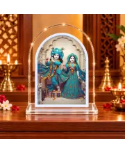 Radha Krishna L Shape Acrylic Showpiece 3 X 3.5 Inch For Home, Office And Car (F175917)