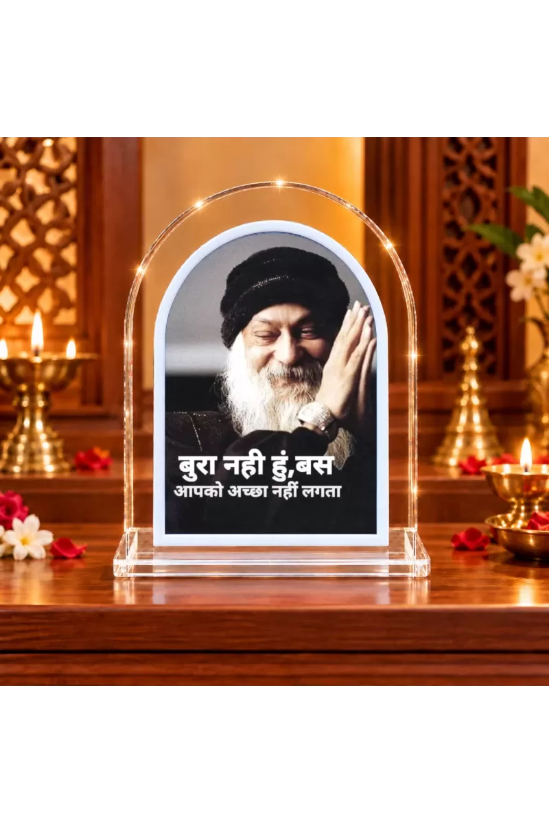 Osho L Shape Acrylic Showpiece 3 X 3.5 Inch For Home, Office And Car (F175920)