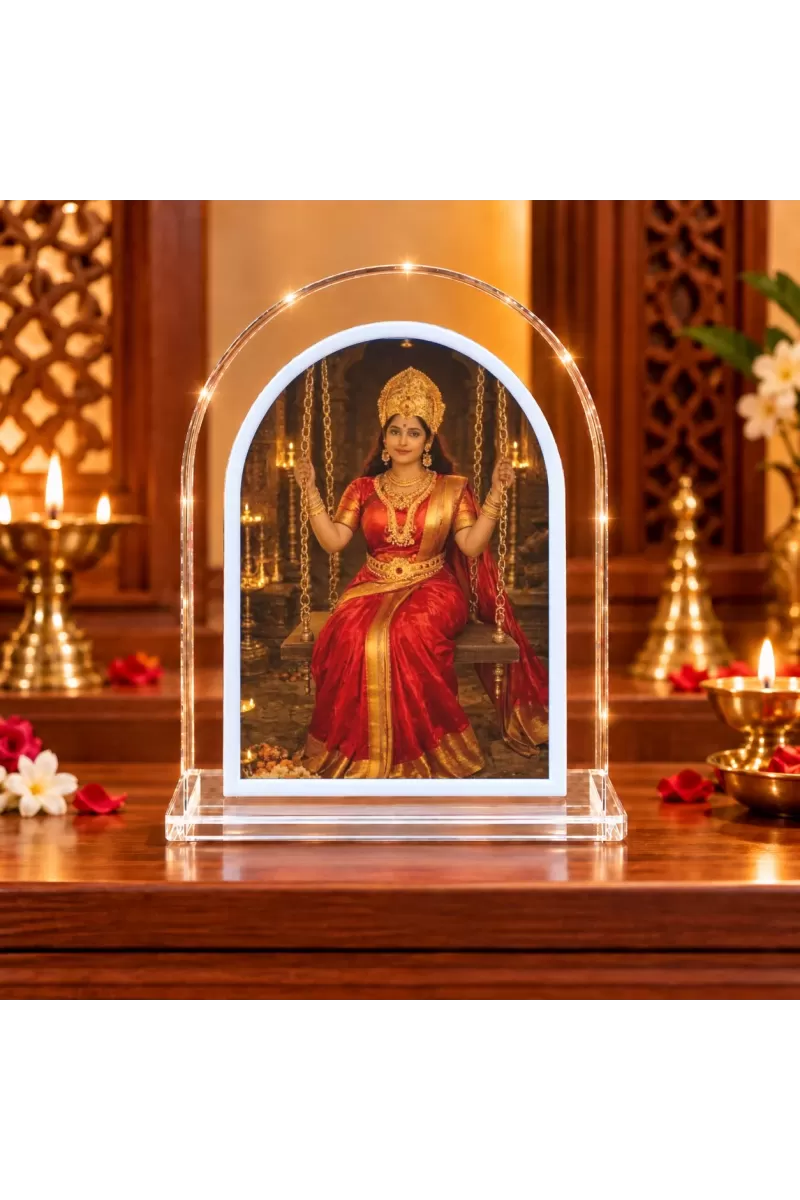 Maha Lakshmi L Shape Acrylic Showpiece 3 X 3.5 Inch For Home, Office And Car (F175921)