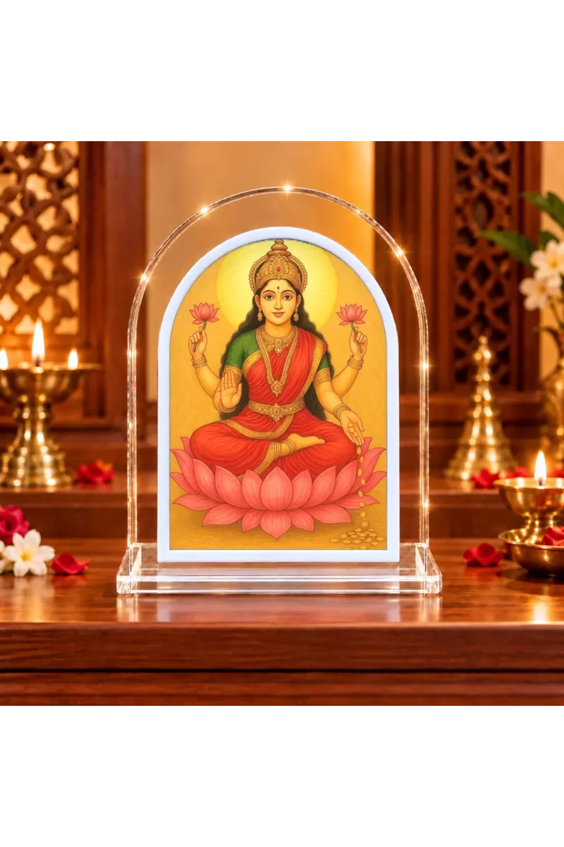 Goddess Lakshmi L Shape Acrylic Showpiece 3 X 3.5 Inch For Home, Office And Car (F175922)