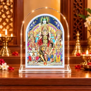 Maa Durga Family L Shape Acrylic Showpiece 3 X 3.5 Inch For Home, Office And Car (F175923) Maa Durga Family L Shape Acrylic Showpiece 3 X 3.5 Inch For Home, Office And Car (F175923)