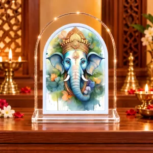 Lord Ganesha L Shape Acrylic Showpiece 3 X 3.5 Inch For Home, Office And Car (F175926) Lord Ganesha L Shape Acrylic Showpiece 3 X 3.5 Inch For Home, Office And Car (F175926)