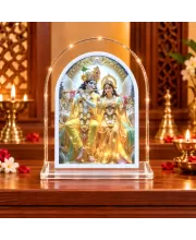 Radha Krishna L Shape Acrylic Showpiece 3 X 3.5 Inch For Home, Office And Car (F175927)