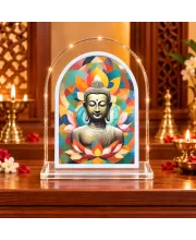 Buddha L Shape Acrylic Showpiece 3 X 3.5 Inch For Home, Office And Car (F175928)
