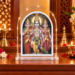Lord Murugan L Shape Acrylic Showpiece 3 X 3.5 Inch For Home, Office And Car (F175929)