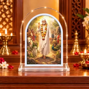 Sai Baba L Shape Acrylic Showpiece 3 X 3.5 Inch For Home, Office And Car (F175930)