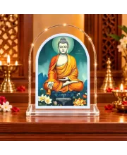 Buddha L Shape Acrylic Showpiece 3 X 3.5 Inch For Home, Office And Car (F175934)
