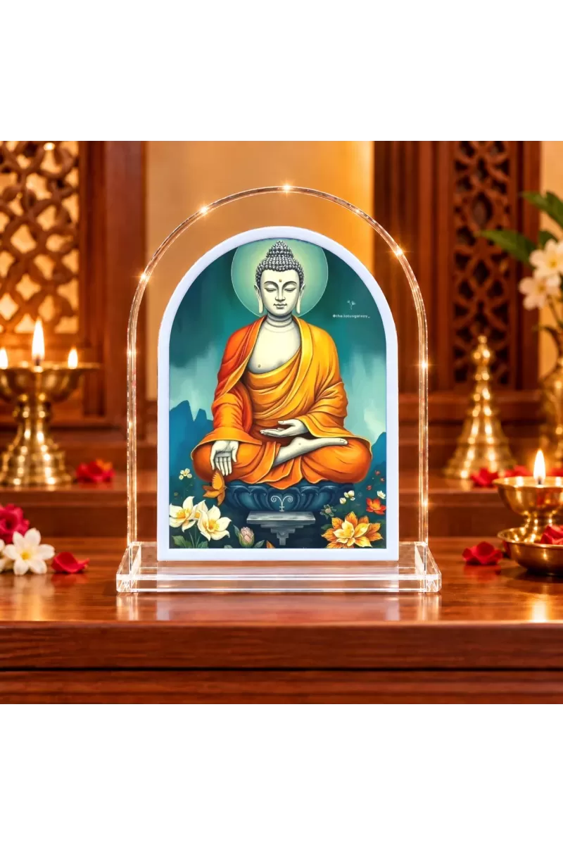 Buddha L Shape Acrylic Showpiece 3 X 3.5 Inch For Home, Office And Car (F175934)