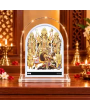 Durga Maa L Shape Acrylic Showpiece 3 X 3.5 Inch For Home, Office And Car (F175936)