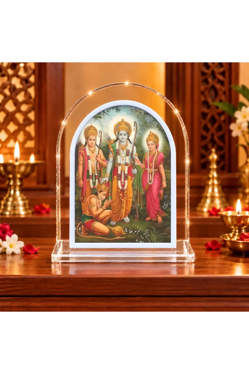 Ram Darbar L Shape Acrylic Showpiece 3 X 3.5 Inch For Home, Office And Car (F175937)