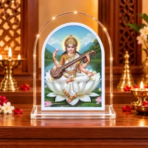 Goddess Saraswati L Shape Acrylic Showpiece 3 X 3.5 Inch For Home, Office And Car (F175938) Goddess Saraswati L Shape Acrylic Showpiece 3 X 3.5 Inch For Home, Office And Car (F175938)
