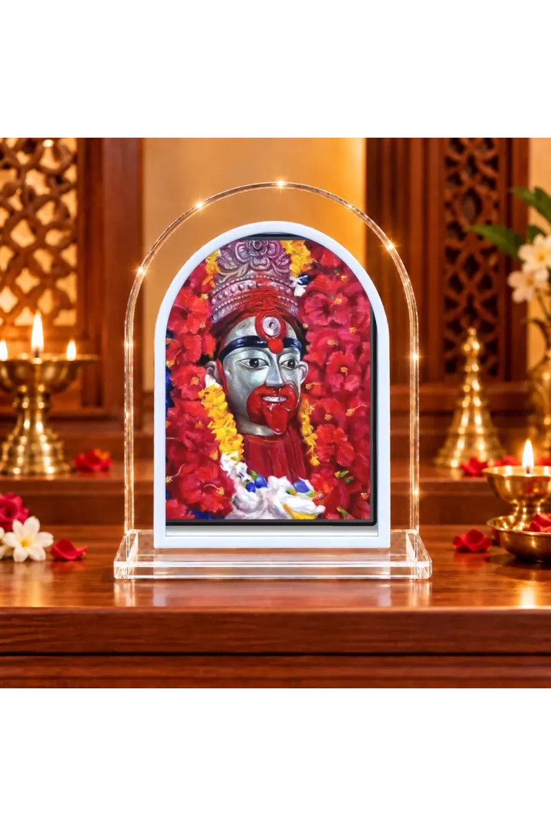 Kali Maa L Shape Acrylic Showpiece 3 X 3.5 Inch For Home, Office And Car (F175941)
