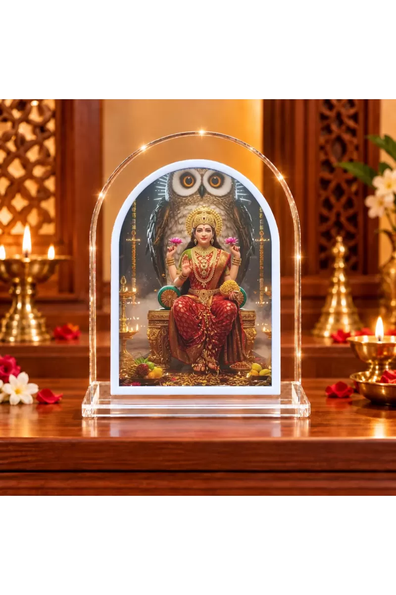 Lakshmi Maa L Shape Acrylic Showpiece 3 X 3.5 Inch For Home, Office And Car (F175943)