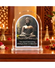 Buddha L Shape Acrylic Showpiece 3 X 3.5 Inch For Home, Office And Car (F175946)