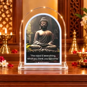 Buddha L Shape Acrylic Showpiece 3 X 3.5 Inch For Home, Office And Car (F175946)