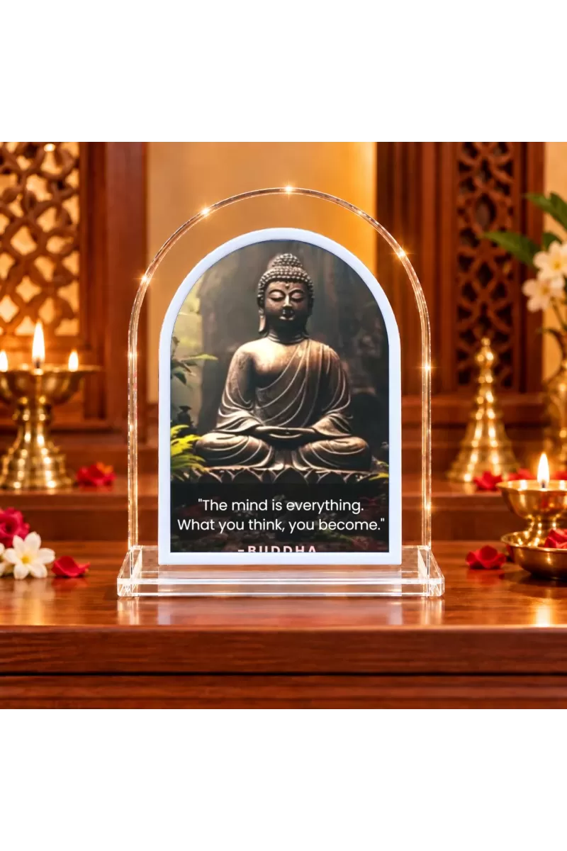 Buddha L Shape Acrylic Showpiece 3 X 3.5 Inch For Home, Office And Car (F175946)