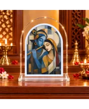 Radha Krishna L Shape Acrylic Showpiece 3 X 3.5 Inch For Home, Office And Car (F175947)