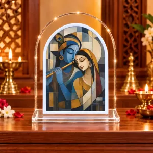 Radha Krishna L Shape Acrylic Showpiece 3 X 3.5 Inch For Home, Office And Car (F175947) Radha Krishna L Shape Acrylic Showpiece 3 X 3.5 Inch For Home, Office And Car (F175947)